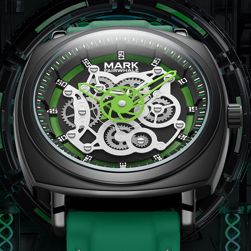 马克华菲2024新款手表男学生潮流方形男表防水夜光户外运动腕表