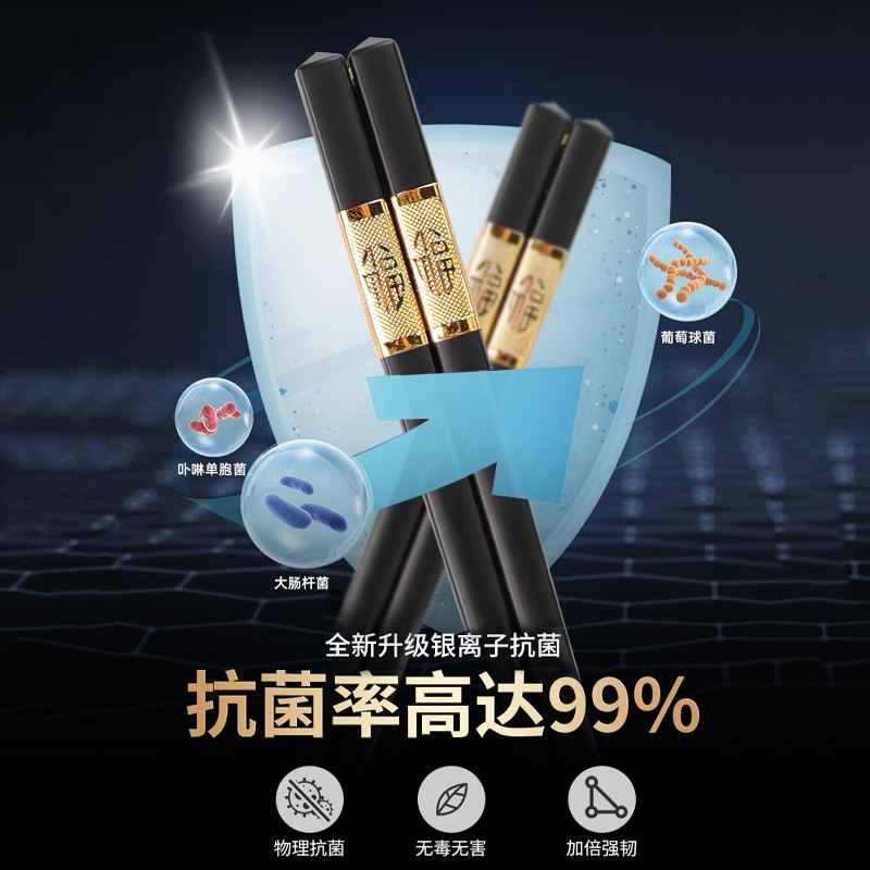 高档合金筷子家庭2023新款一人一筷家用级防滑耐高温酒店餐具