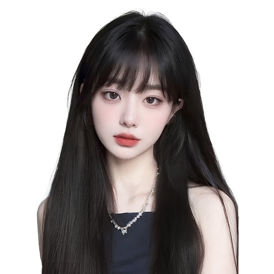 【日漫少女】美宿假发女长发齐刘海黑长直全头套自然仿真发假发套