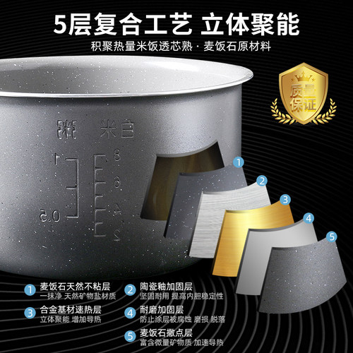 适用于美的电饭煲4升MB-FC40G/FZ40M/FS408/YS40BC麦饭石涂层内胆 - 图0
