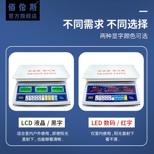 佰伦斯电子秤商用家用小型食物高精度计价称市场卖菜水果用30公斤 - 图1