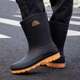 Men's non-slip waterproof rain boots mid-calf rubber shoes
