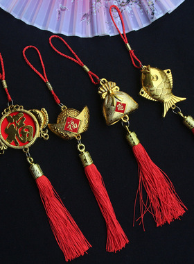 新年镀金小挂件塑料植物