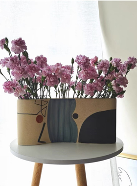 FQR LIVING西班牙MI LUO艺术家手工制作绘画抽象艺术印象派花瓶