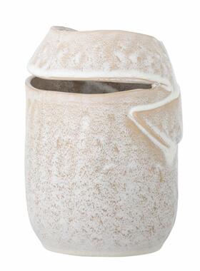 FQR LIVING丹麦Bloomingville Abeera手工制作陶器雕刻自然釉花瓶