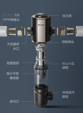格力前置过滤器净水器全屋滤水器