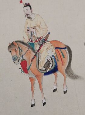 朱宣初 昭君出塞图 复古书画人物国画真迹微喷仿古临摹装饰复制品