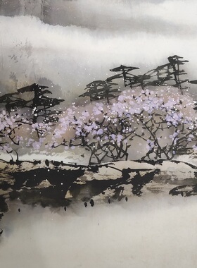 纪映欣国画真迹桃花溪图近代书画高清微喷仿真复制装裱酒店装饰画