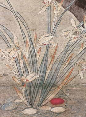 明孙克弘玉堂芝兰图复古花草竖幅挂轴字书画高清仿古复制国画装饰