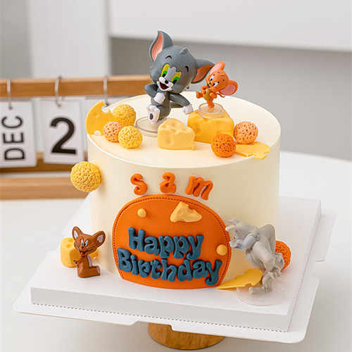 猫和老鼠蛋糕装饰摆件小老鼠网红汤姆杰瑞儿童甜品公仔烘焙插件 - 图1