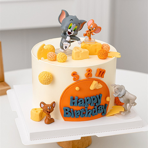 猫和老鼠蛋糕装饰摆件小老鼠网红汤姆杰瑞儿童甜品公仔烘焙插件 - 图2