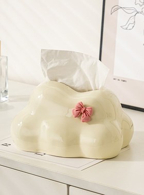 速发家用巾意茶收摆件餐巾纸几纳盒陶瓷纸创盒客厅装饰轻奢抽纸盒