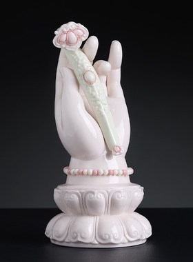 速发桌玉堂陈戴茹陶瓷摆件《佛手一对》佛龛装面戴饰家用佛像供奉