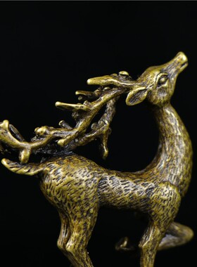 速发实心纯黄小古公桌面铜摆件办铜茶宠饰品工艺品礼品手把玩件