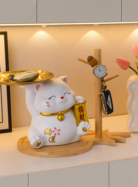 速发招口收入户玄关放猫纳摆件家居装饰品进门财客厅乔迁新房礼品