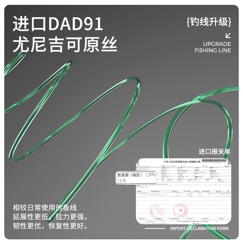 六鱼无结防缠主线组低延展成品尤尼吉可原丝主线大物鲢鳙钓鱼套装,淘宝优惠券,粉丝福利购,淘宝优惠卷