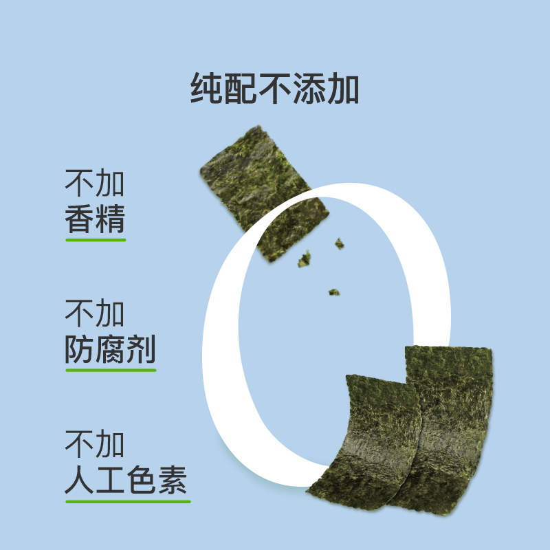 亲宝宝有机海苔片儿童零食脆片无添加食用盐紫菜片拌饭即食非油炸