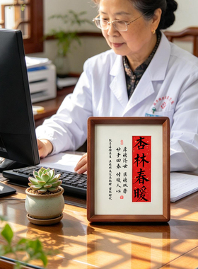 送医生的伴手礼物书法摆件台高档