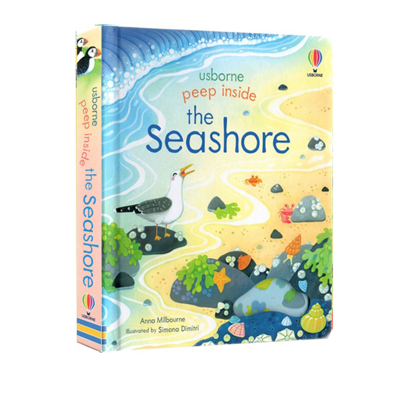 Usborne Peep Inside the Seashore 偷偷看里面系列 海岸 英文原版洞洞书 儿童启蒙纸板机关翻翻书 边玩边学 尤斯伯恩