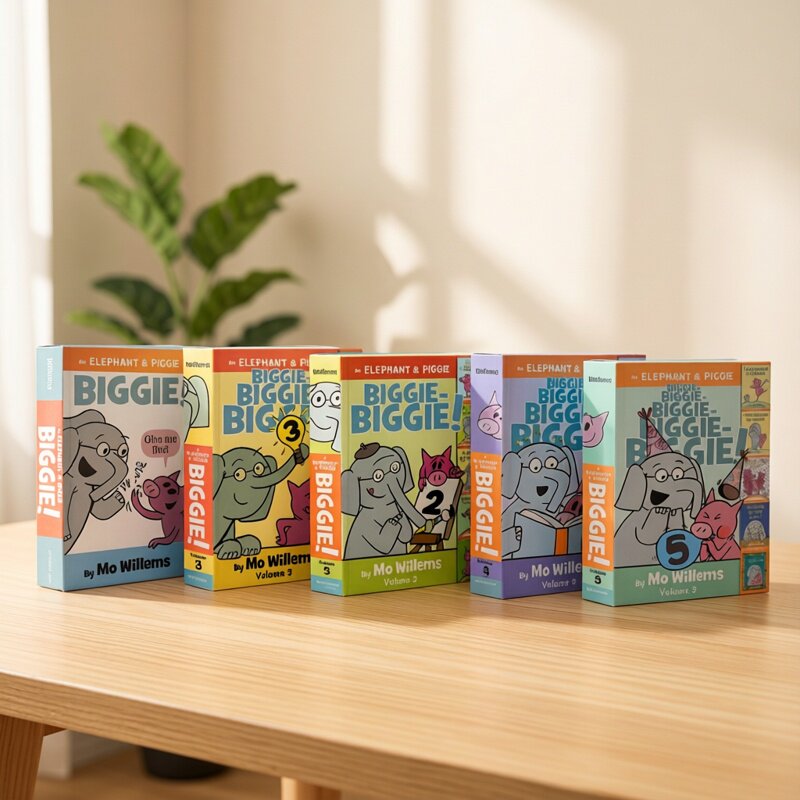 Elephant and Piggie 小猪小象第一二季5个故事合辑精装合辑 英文原版绘本 经典情商教育培养 吴敏兰 Mo Willems 莫威廉斯