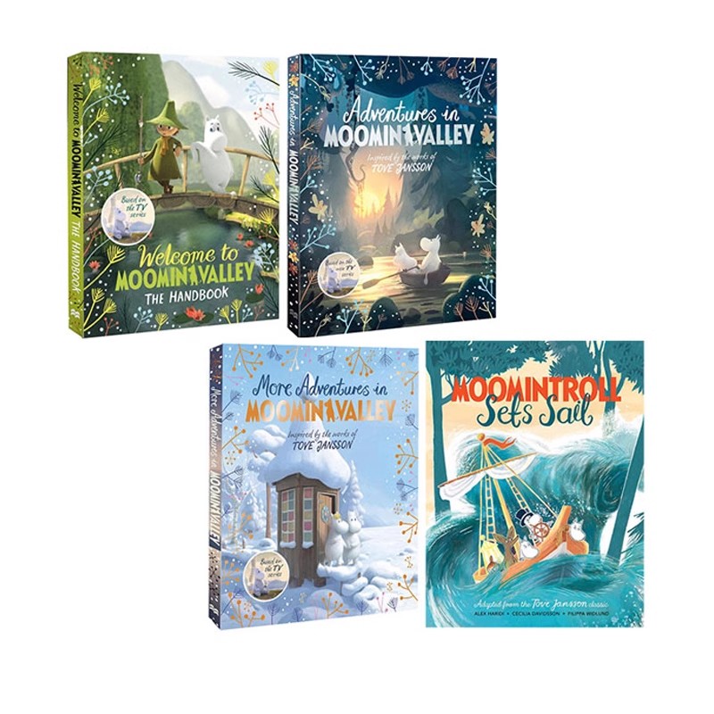 英文原版 Moominvalley 姆咪谷故事集4册 安徒生儿童文学奖得主Tove Jansson 姆 芬兰著名童话小说绘本图画