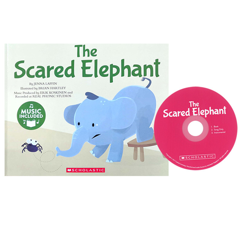 英文原版 The Scared Elephant 受惊的大象 Cantata Learning系列 儿童性格培养 情绪情商培养绘本附CD 歌谣学英语 STEM教育绘本