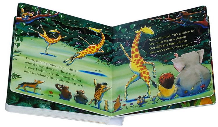 英文原版 Giraffes Can't Dance 长颈鹿不会跳舞 纸板书 儿童启蒙图画故事书 培养自信心 亲子互动绘本