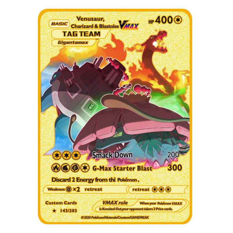 2021 NEW Pokemon Cards Metal V Card PIKACHU Charizard Golden - 图2