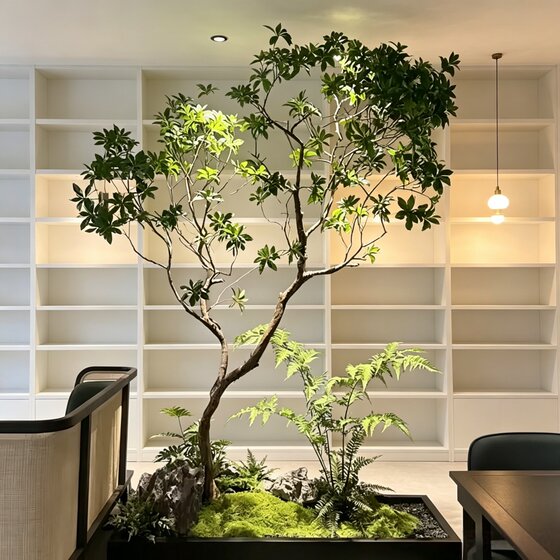 Simulated horseshoe wood, artificial trees, landscaping decoration, bionic green plants