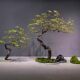 Bionic island spring flowers simulated green plants