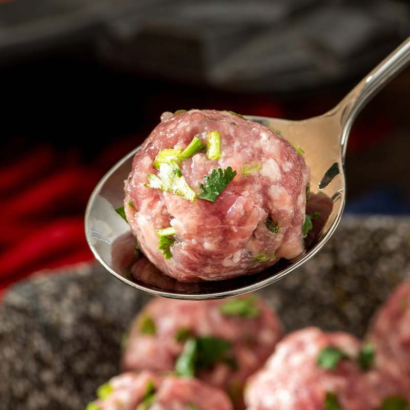 美好香菜猪肉丸1000g新鲜火锅配菜食材速冻半成品方便瘦肉丸子2斤,淘宝优惠券,粉丝福利购,淘宝优惠卷