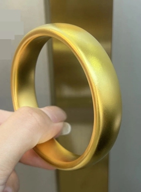 轮胎手镯金店同款沙金仿古法沙金宽面素圈闭口结婚仿三金镯子