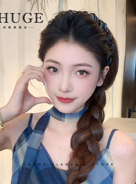 法式丝光缎面缠绕发箍高级感气质