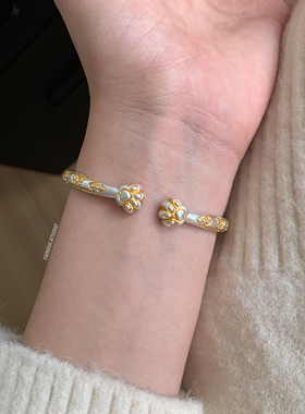 燕归绣虎国风足银轻奢百搭手镯女