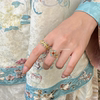 Yangui Yanxi Palace New Chinese Style Enamel Pure Silver Ring