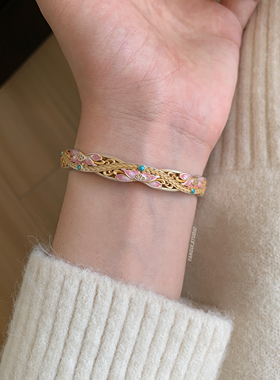 燕归荷树莲国风足银百搭手镯女