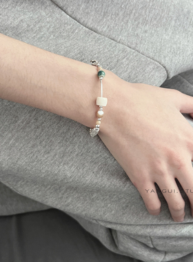 燕归天珠纯银925情侣手链