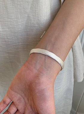 燕归无镜足银极简百搭推拉手镯女