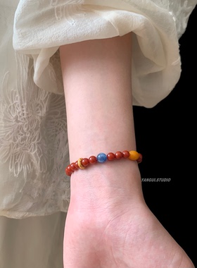 燕归原创岁礼新中式国风南红手串