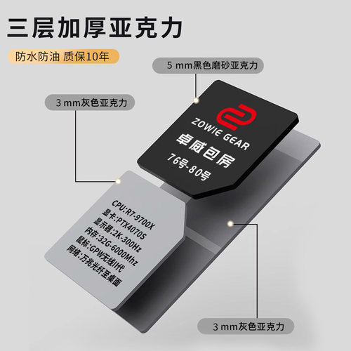 亚克力网吧包厢门牌定制卓威专区标识牌外星人包间电竞酒店单人双人房间牌网咖游戏主机配置牌数字指引牌高档 - 图2
