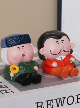 大艺术家白雪公主小红帽可爱手机支架办公工位桌面装饰品生日礼物