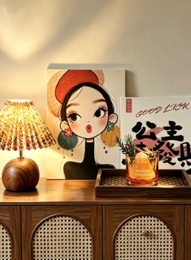 多巴胺女孩玄关入户复古艺术画框家居软装饰品摆件公主请发财摆台