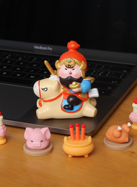 五路财神爷手办摆件贡品托盘玄关装饰品工位桌面开业礼物乔迁礼品