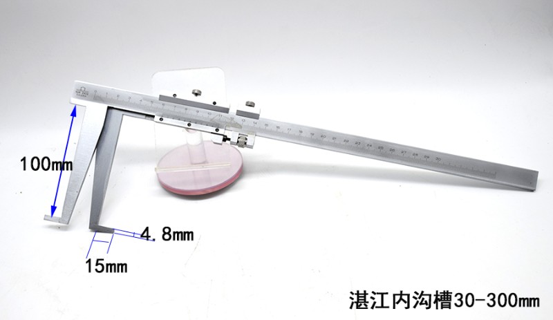 湛江长爪内测游标卡尺7-125内沟槽卡尺9-150 30-300双头内镗孔尺 - 图0