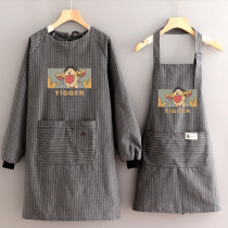 Home Kitchen Cooking Apron Women Long Sleeves Cotton Cloth Breathable Anti Oil Catering Working Men to work Custom Inprint logo