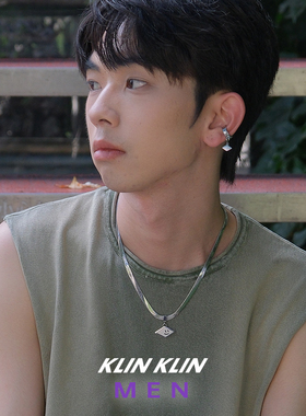 原创设计表情钛钢蛇形锁骨链男女