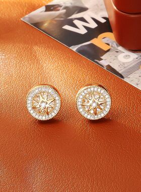 爆款闪亮八芒星锆石项链高级感