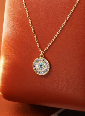 爆款恶魔之眼项链耳钉法式复古