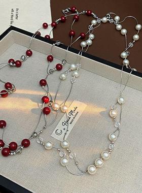 文艺复古珍珠串珠项链个性气质