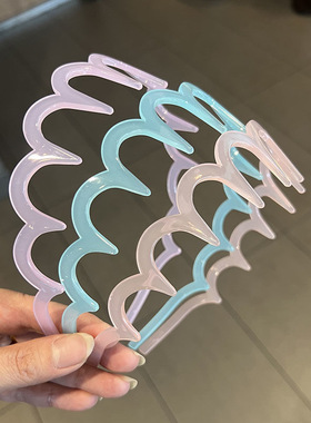 波浪韩式透明发箍高颅顶